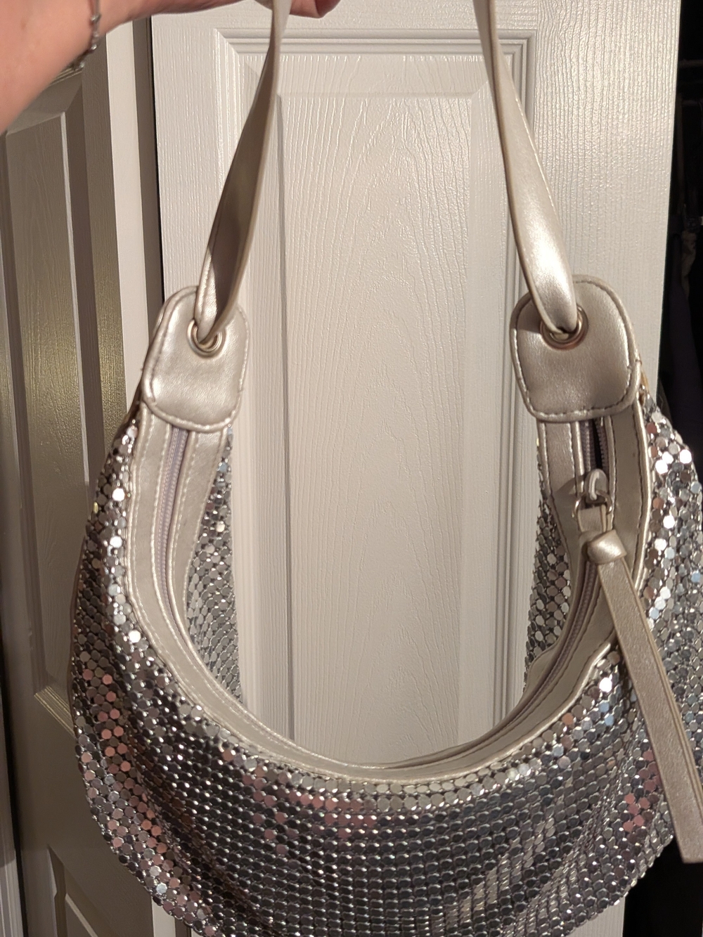 Silver Sequin Hobo Bag - Women It's A No Name Brand At All. Used One Time.